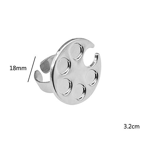 2 Pieces Nail Art Palette Finger Rings, Mini