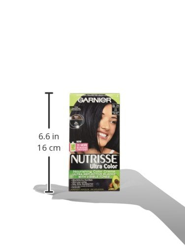 Garnier Hair Color Nutrisse Ultra Color Nourishing Creme, BL21 Reflective Blue Black (Blackberry Mojito) Permanent Hair Dye, 1 Count (Packaging May Vary) (Pack of 2)