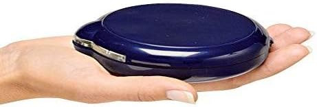 Floxite 15X mag magnification compact mirror with light, LED magnifying handheld lighted travel folding makeup mirror, Tabletop mount, Portable, Small hand pocket, Desk, Vanity, Round Glass