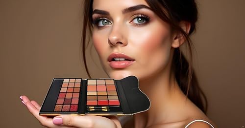 33 Color Eyeshadow Palette with Blush & Highlighter – Professional All-in-One Makeup Set for Eyes & Face | Matte, Metallic & Glitter Shades | Travel-Friendly Beauty Gift Set