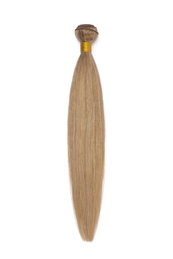 Hairro Sew in Hair Extensions Real Human Hair, 100g/bundle Weave Weft for Women Adding Volume and Length, for DIY Beauty Dating Party, 20 Inch One Bundle Straight Dark Blond