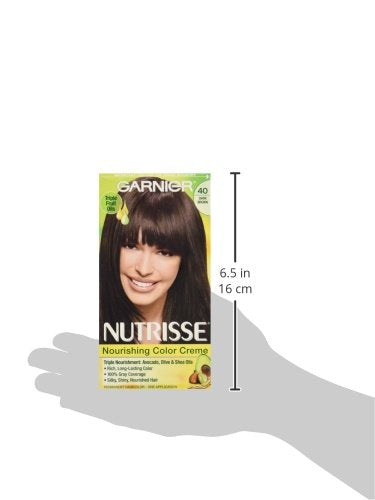 Garnier Hair Color Nutrisse Nourishing Creme, 40 Dark Brown (Dark Chocolate) Permanent Hair Dye, 1 Count (Packaging May Vary) (Pack of 2)