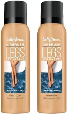 Sally Hansen Airbrush Legs, Leg Spray-On Makeup, Fairest Glow 4.4 Oz (Pack of 2)