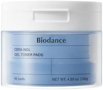 Biodance Cera-NOL Gel Toner Pads, Deep Hydrating & Soothing Toner Pads for Sensitive Skin, Redness Reducing & Comfort Mositurizing, Korean Skin Care, Gifts for womenㅣ4.93 fl.oz.(140g)*60Pads