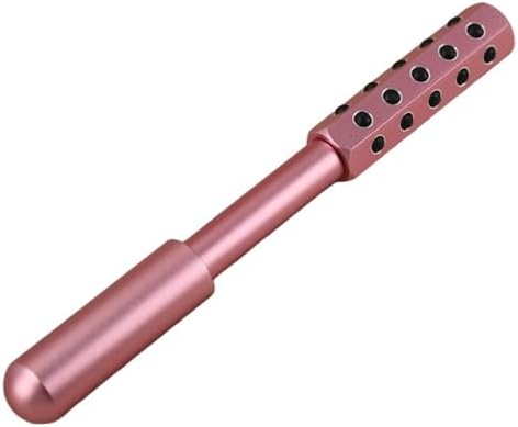 Betypura 30-Stone Facial Roller - Cooling Face & Neck Massager Tool for Skin Rejuvenation | 360° Contouring with Germanium Stones & Aircraft Aluminum | Portable 7.6" Beauty Roller - Pink