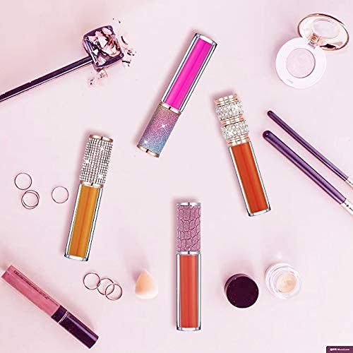 AMORIX 20 Pack Diamond Lip Gloss Tubes with Wand 5ml Empty Rhinestone Cute Lipgloss Bottles/Containers Crystal Lip Gloss Supplies Kit + 2pcs Syringes + Labels for DIY Lip Gloss Base