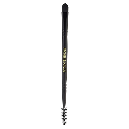 Arches and Halos Dual Ended Blending Makeup Brushes - Precision Concealer and Eyebrow Brush - Spoolie for Taming and Sculpting Brows - 1 pc