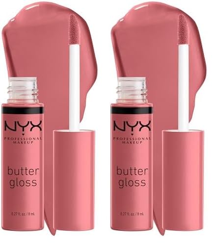 NYX PROFESSIONAL MAKEUP Butter Gloss, Non-Sticky Lip Gloss - Tiramisu (Brown) (Pack of 2)
