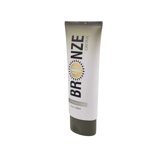 Bronze Cactus Gradual Tan Self-Tanner – Plum-Scented Cream for Face & Body | Vegan, Hydrating & Moisturizing | Buildable Natural Glow | Suitable for All Skin Types | 8 oz