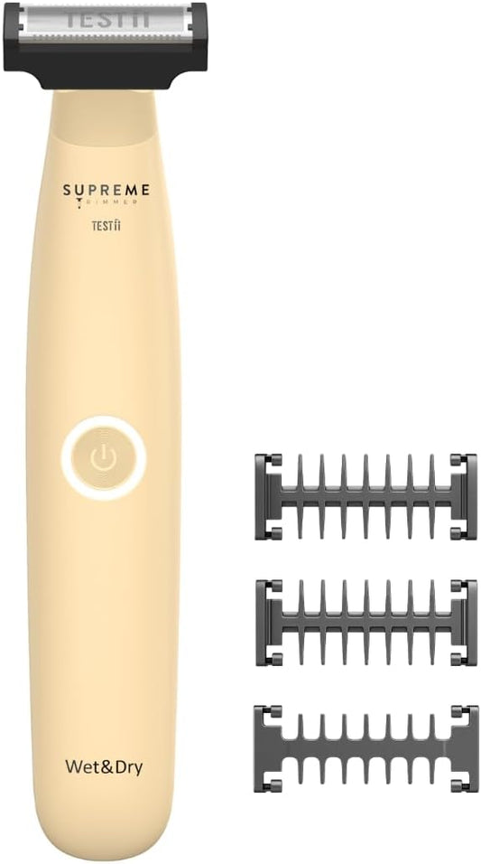 Supreme Trimmer Testii STH120 Men’s Ball Trimmer and Body Groomer, Waterproof Wet Dry Use, Skin-Safe Blade System, USB-C Fast Charging, 90 Min Runtime, Replacement Heads Available