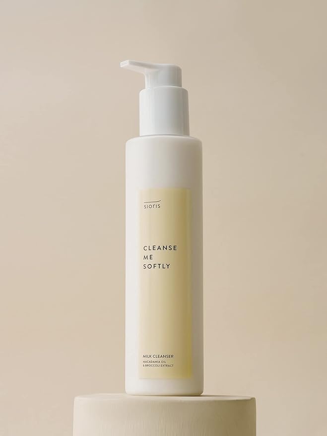 SIORIS Vegan Milk Cleanser, Hydrating Face Wash with Natural Citrus Water, Macadamia Seed Oil, Gentle Daily Facial Cleanser for Dry & Sensitive Skin, Korean Skincare – 8.8 fl oz