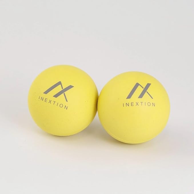 Therapy Massage Balls (2-Pack), High-Density Fascia Balls for Targeted Muscle Relaxation & Daily Recovery - 50D & 65D Hardness Options (Dawn Yellow + Dawn Yellow (50D+50D))