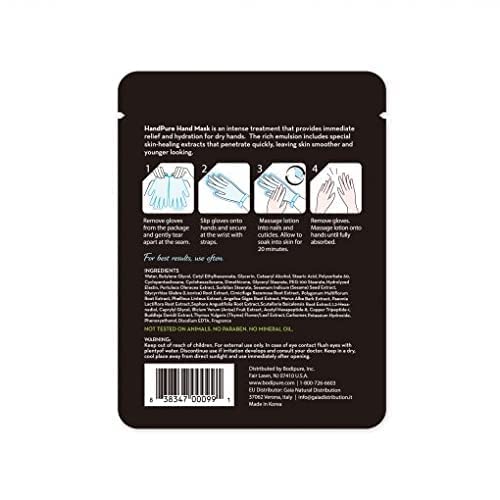 Bodipure HandPure Hand Repair & Anti-Aging Hand Mask – 20-Minute Moisturizing Gloves for Dry, Cracked Hands, Softens Cuticles, Paraben-Free, With Natural Botanical Ingredients (12 Packs)