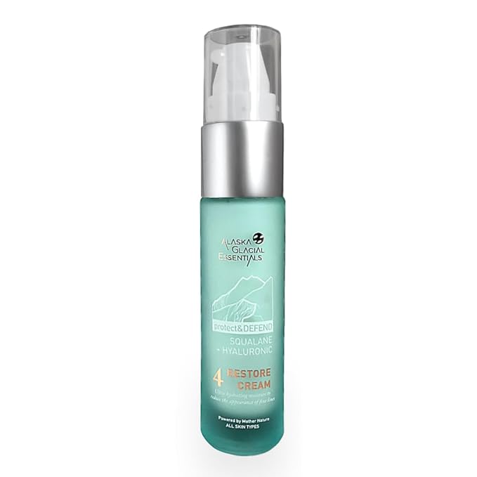 Alaska Glacial Squalane + Hyaluronic Restore Cream for Sensitive & Combo Skin | Deeply Hydrates, Firms, Softens Fine Lines | Lightweight Moisturizer – 8g Travel Size