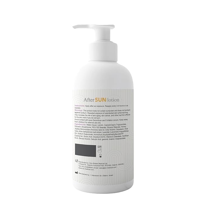 SION BIOTEXT After Sun Lotion with Honey & Lavender – Hydrating & Soothing Moisturizer for Sunburned Skin – Natural Aloe Vera, Vitamin E & Jojoba Oil – Paraben-Free – 8.45 fl. oz (250ml)