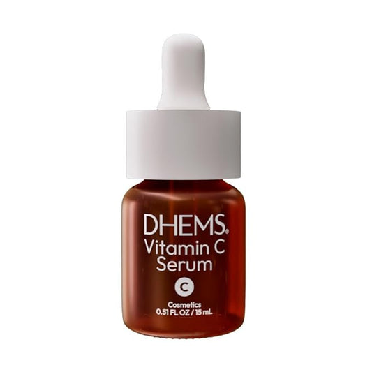 Dhems Vitamin C Serum for Face with Ginkgo Biloba, Antioxidant, Regenerating & Reduces Fine Lines, Brightening & Smooths Texture for All Skin Types 0.51 Ounces
