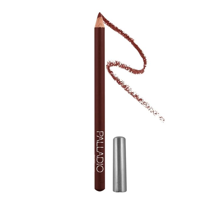 Palladio Lip Liner Pencil, Wooden, Firm yet Smooth, Contour and Line with Ease, Perfectly Outlined Lips, Comfortable, Hydrating, Moisturizing, Rich Pigmented Color, Long Lasting, Rose