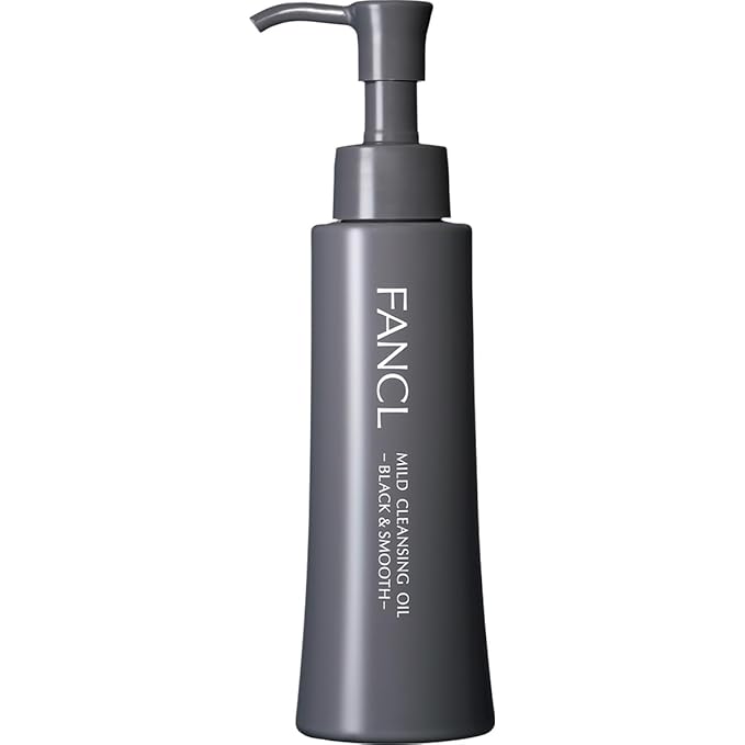 FANCL Mild Cleansing Oil Black & Smooth, Japanese Facial Cleansing Oil, Makeup Remover, Oil Cleanser, Charcoal Formula, 100% Preservative Free, Clean Skincare for Oily Skin