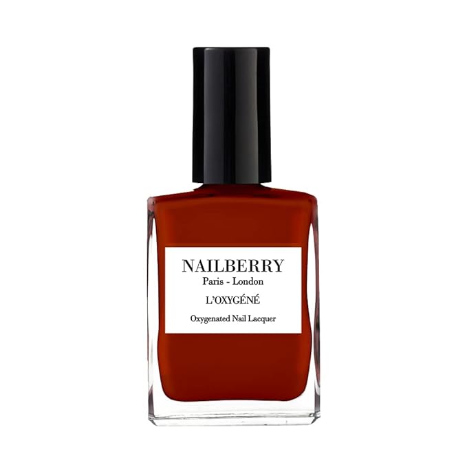 Nailberry L'Oxygéné Oxygenated Nail Lacquer | Harmony | Rusty Red-Brown Opaque Nail Polish | UV Protected Long-Wear Nail Polish | 12-Free | Vegan | Certified Halal | Cruelty & Gluten Free | 15 ml