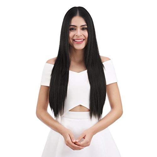 REECHO 24" Straight Long 4 PCS Set Thick Clip in on Hair Extensions Medium Ash Brown