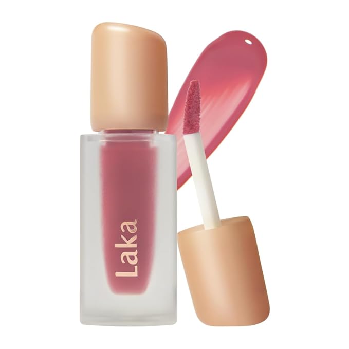 Laka Fruity Glam Tint, 4.5g/0.15oz, Glowing Lip Stain with Wide Color Spectrum, Hydrating & Lightweight Texture, Buildable Color, Non-Sticky, Vegan, K-Beauty (#111 Mellow)