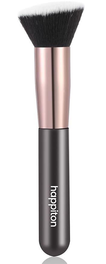 Makeup Brush Foundation Brush Kabuki Flat Top Face Brushes for Liquid Cream or Flawless Powder Buffing Stippling Concealer (Brown)
