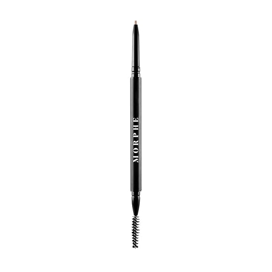 Morphe Micro Dual Eyebrow Pencil - Dual-Ended Brow Pencil Featuring a Retractable, Ultra-Precise, Pointed Tip - Richly Pigmented, Smooth-Gliding, Long-Lasting Wax Formula - Macadamia (0.003 oz)