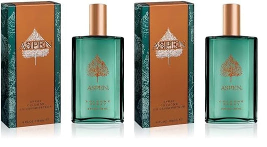 Aspen Cologne Spray, Vegan Formula, Cologne Spray, Woody Spicy Scent, 118 ml (4oz) (Pack of 2)