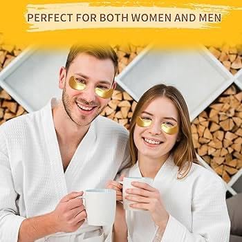 GLOWFINITY 24k Gold Under Eye Patches (10 Pairs), eye mask, Collagen Skin Care Products, Eye Patches for Puffy Eyes, eye masks for dark circles and puffiness