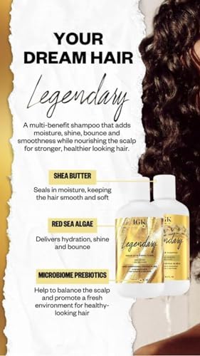 IGK LEGENDARY Dream Hair Shampoo & Conditioner Set | Hydration + Softness + Shine | Vegan + Cruelty-Free | 8 oz (Pack of 2)