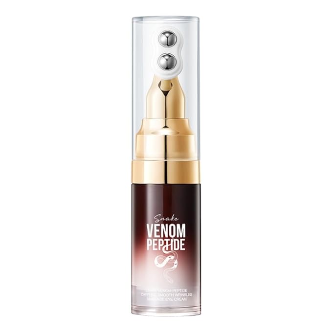 LESITI Snake Peptide Eye Cream with Massage Roller, Caffeine Reduce Eye Wrinkles Dark Circles, Anti-Aging Eye Cream for Dark Circles, Puffiness & Wrinkles, Hydrating