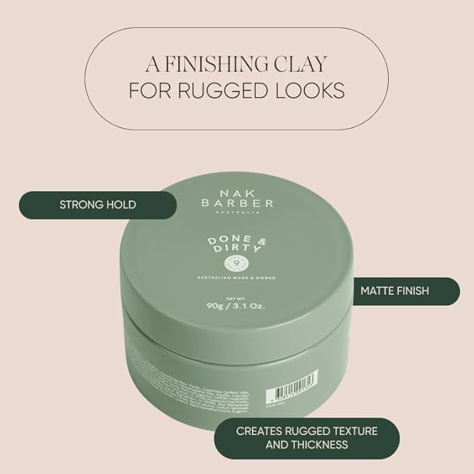 NAK Barber Done & Dirty 90g - Strong Hold Men Hair Clay