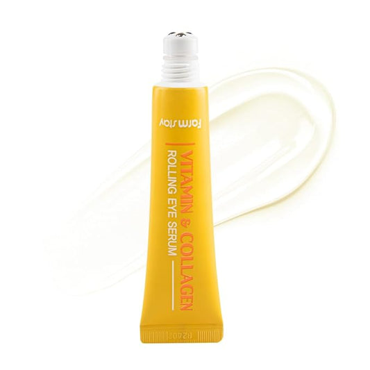 FARMSTAY Vitamin & Collagen Roll-on Eye Serum – Hydrating & Firming Eye Care, Reduces Puffiness, Dark Circles & Fine Lines – Easy-to-Apply Rollerball Design, 0.84 fl. oz.
