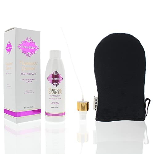 Fake Bake Flawless Darker Self-Tan Liquid 177ml + Application Mitt