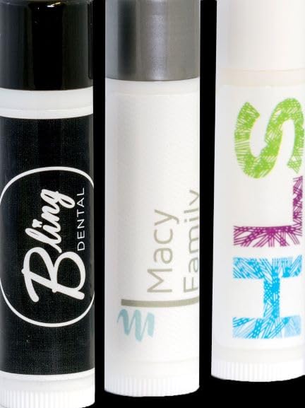 Custom Dental Office Lip Balm with Personalized Labels | Patient Care Gift 100 Pack | Dental Practice Supplies