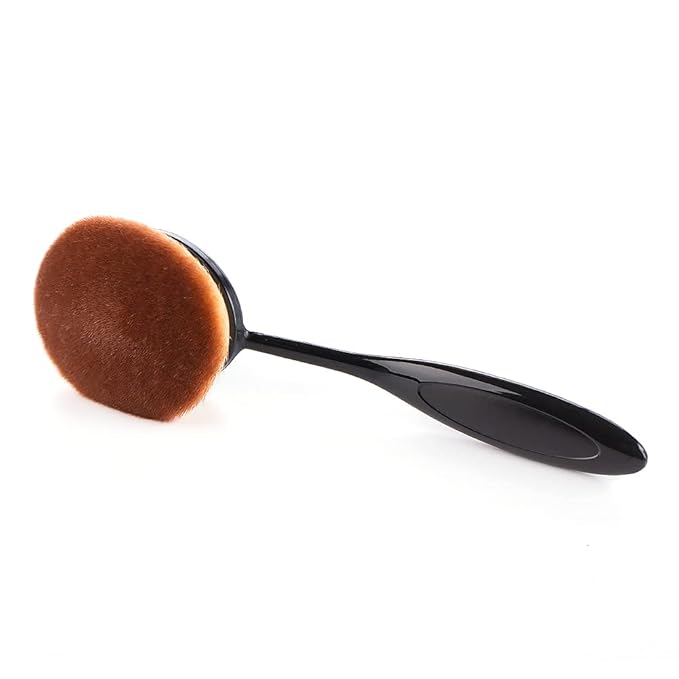 Yoseng Oval Foundation Brush Large Toothbrush makeup brushes Fast Flawless Application Liquid Cream Powder Foundation Sunscreen（All Black）