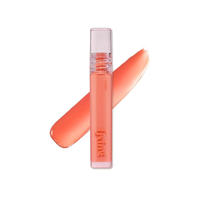 ETUDE Glow Fixing Tint #6 Peach Blended | Non-Sticky Glossy Shine Lip Stain | Fills up with Comfortable Moisture | Tints for Dry Lips