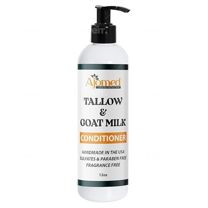 Goat Milk and Tallow Shampoo and Conditioner SET- Sulfate Free, Moisturizing shampoo for Women and Men (Warm patchouli)