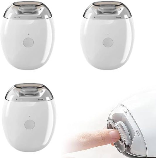 Electric Automatic Nail Clipper & Grinder: Rechargeable Fingernail Trimmer with LED Light - 3-Speed Quiet Nail Care Tool for Adults, Seniors & Babies (3 pcs)
