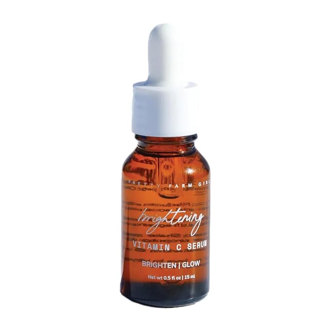 Pretty farm girl Vitamin C Serum - Brighten & Glow - For Age Spots, Acne Marks, and Dark Skin Spots - All Skin Types - Facial Use - 0.5 oz