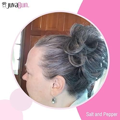 Juvabun Messy Bun 2.0 Brownish Gray Hair Bun Extension Messy Bun Scrunchie Lightweight Washable for Women Updos