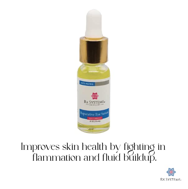Rx Systems PF Reparative Eye Serum - Vegan Formula with 8 different Peptides, Plant Extracts & No Fillers, Paraben, or Silicone! Eye Cream for Puffiness and Bags Under Eyes - Under Eye Serum