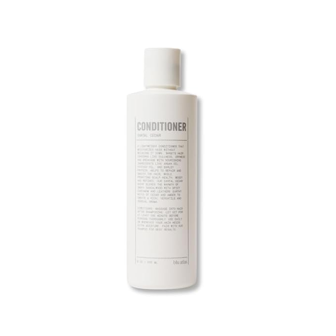 Blu Atlas Men's Natural Conditioner – Organic, Sulfate-Free, Paraben-Free – Deep Moisturizing & Scalp Soothing – Santal Cedar Scent – Made in America – 8 oz