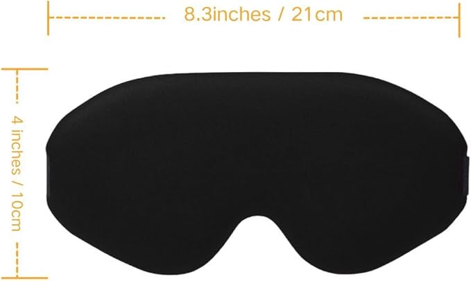 BEARWING 100% Light Blocking Sleep Mask Set, Only 0.73oz Light Comfortable 3D Contoured Memory Foam, Blink Freely Eye Masks for Sleep, Travel, Nap, for Men Women Side Sleeper, Black