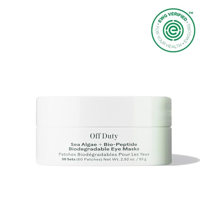 Three Ships - OffDuty Sea Algae + Bio-Peptide Smoothing Biodegradable Eye Masks | Firm, Smooth, Refresh Under Eye Skin | Cruelty-Free, Vegan, Paraben-Free, Sensitive Skin Safe (30 Sets | 2.96 oz)