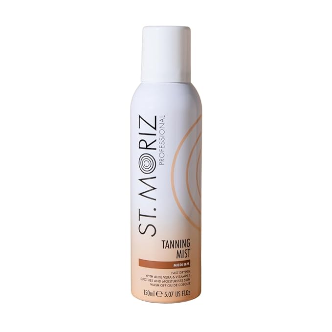 St Moriz Professional Instant Tanning Mist with Aloe Vera, Vitamin E, Fast Drying Vegan Fake Tan, Medium | 150ml