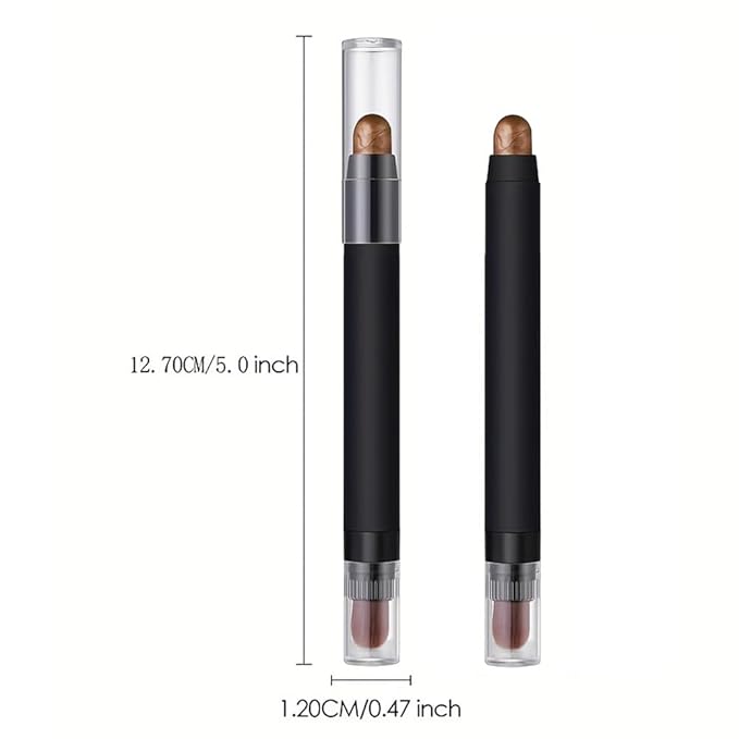 Shimmer Eyeshadow Stick –Soft Bronze Dual-Ended Creamy Pearl Eye Shadow Pencil with Built-In Smudger, Waterproof Long-Lasting High Pigment Eye Makeup for Smooth Glide 06#