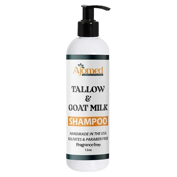 Goat Milk and Tallow Shampoo and Conditioner SET- Sulfate Free, Moisturizing shampoo for Women and Men (Warm patchouli)