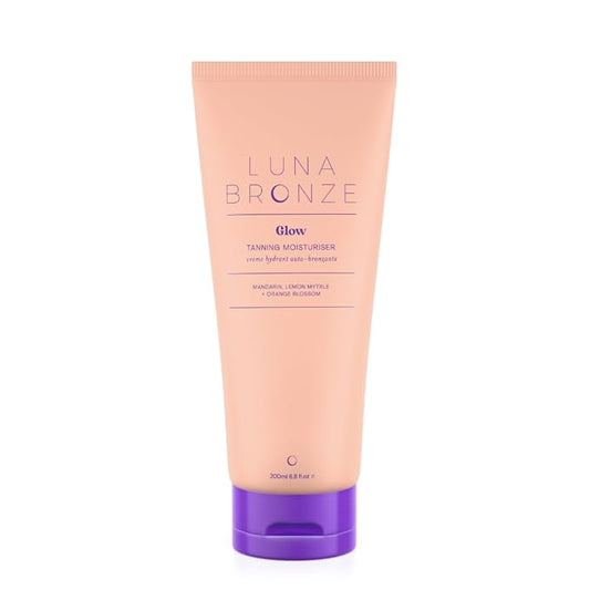 GLOW Gradual Sunless Hydrating Self Tan Moisturizer - Organic Vegan Tanner, Natural Olive Finish, 6.7 fl. Oz