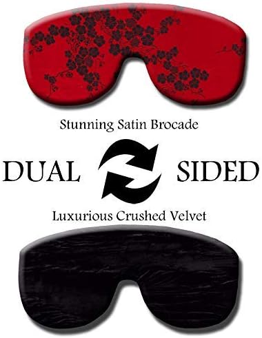 Candi Andi Handmade Weighted Sleep Eye Mask Yoga Pillow - Flax Seed Fill - Lavender Scented - Red Moon Bloom - TEMFL-RB